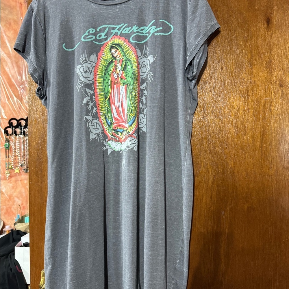 Ed Hardy Charcoal Graphic Tee